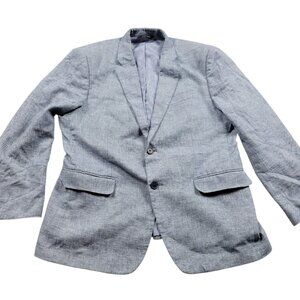 Banana Republic Blazer Mens 42S Blue Linen Blend Lined Sport Coat
